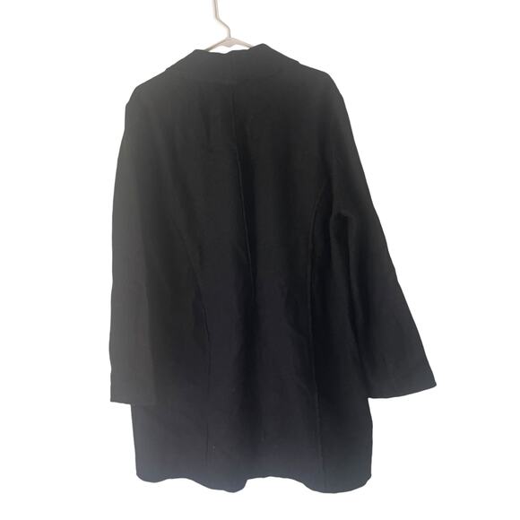 Chico's Size 3 Large Black 100% Wool One Button Overcoat Jacket - Picture 6 of 8
